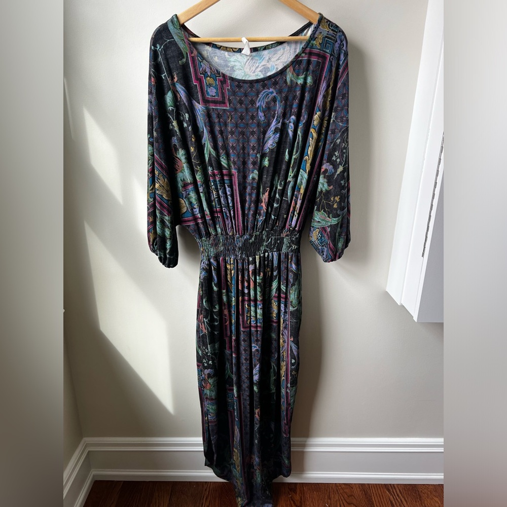 Daily Practice x Anthropologie Whimsigoth Floral “Dark Romance” Maxi Dress sz M